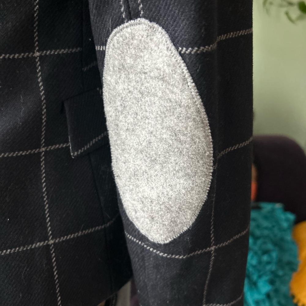 Zara Basic WOOL blend Windowpane Plaid Blazer S B… - image 4